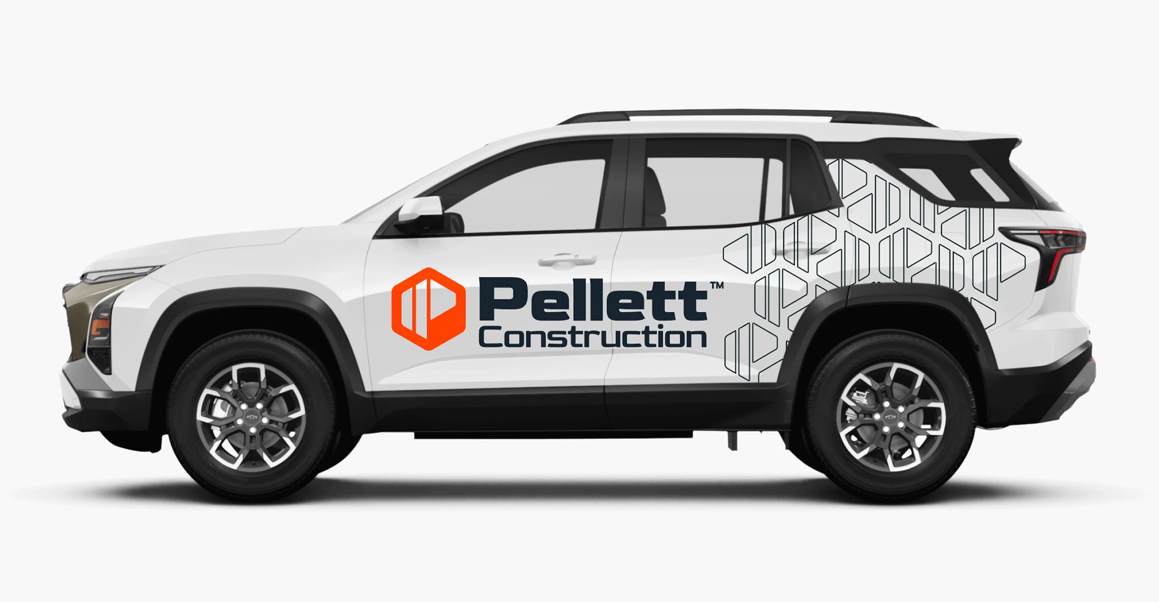 Mockup of a Pellett Construction vehicle wrap