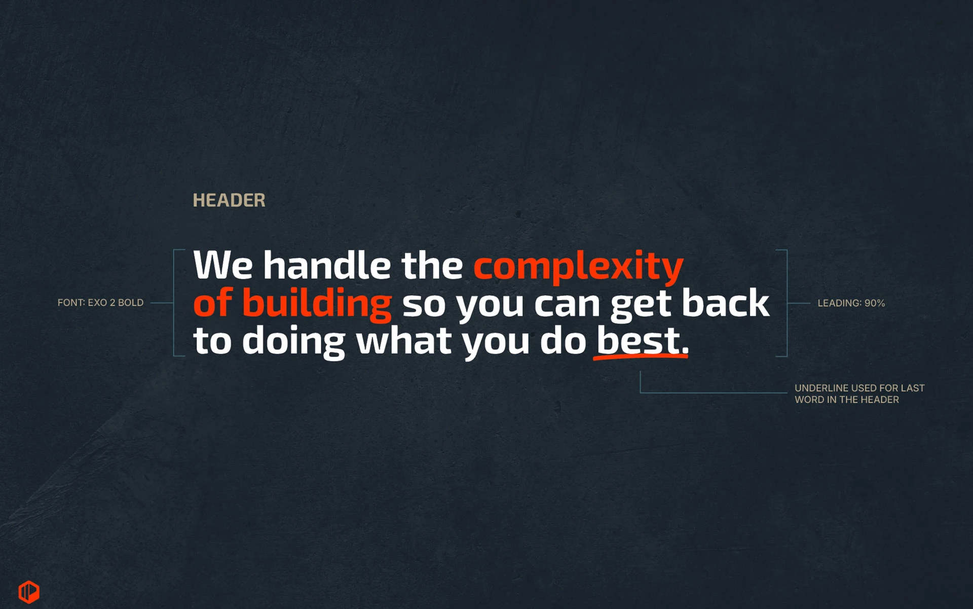 Pellett Construction typography sample.