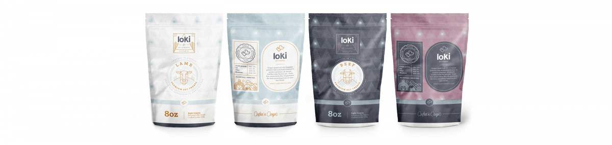 Loki Pet Branding photos of pet treat packaging