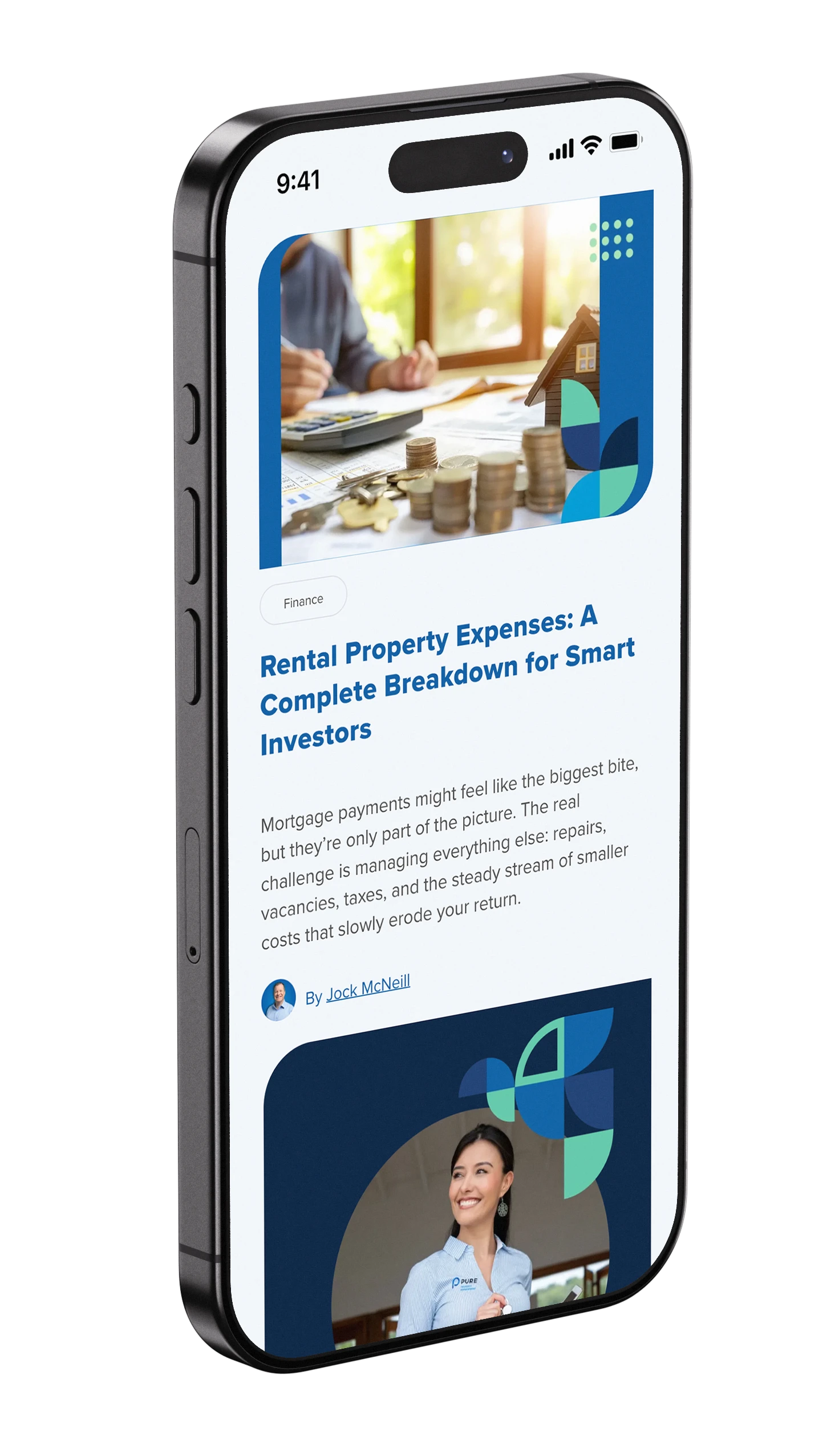 PURE Home River enterprise blog mockup