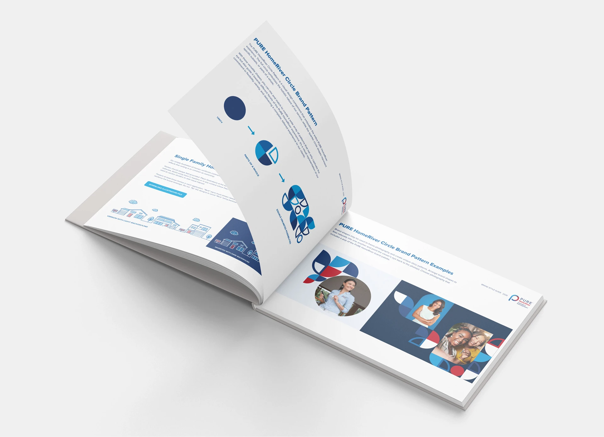 PURE Home River brand book mockup