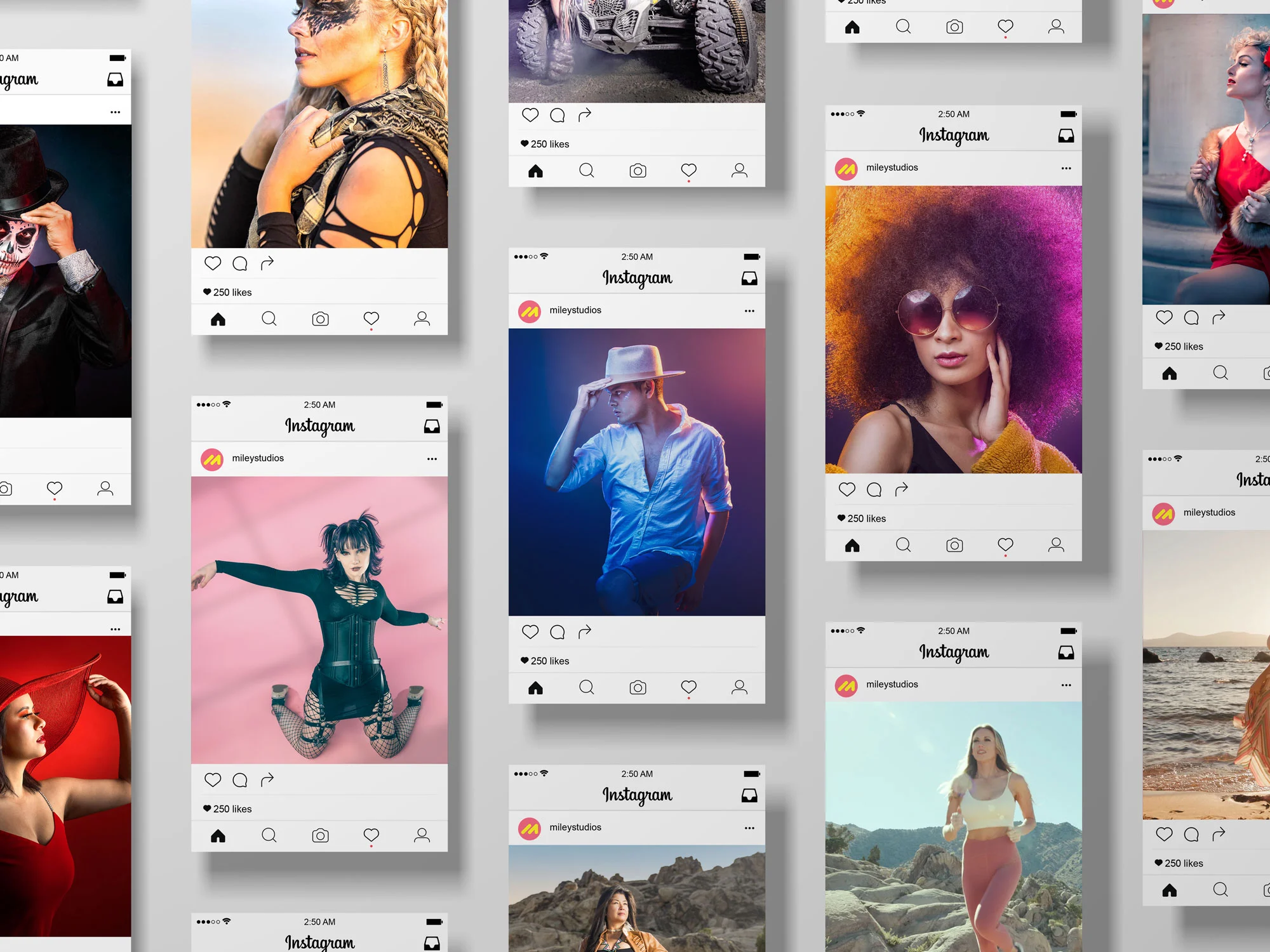 Grid of Instagram posts