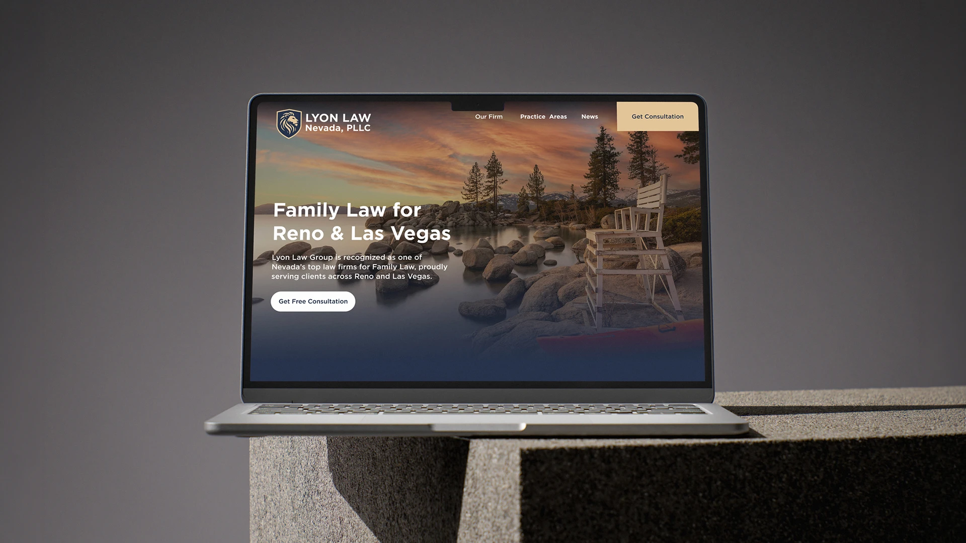 Lyon Law homepage mockup