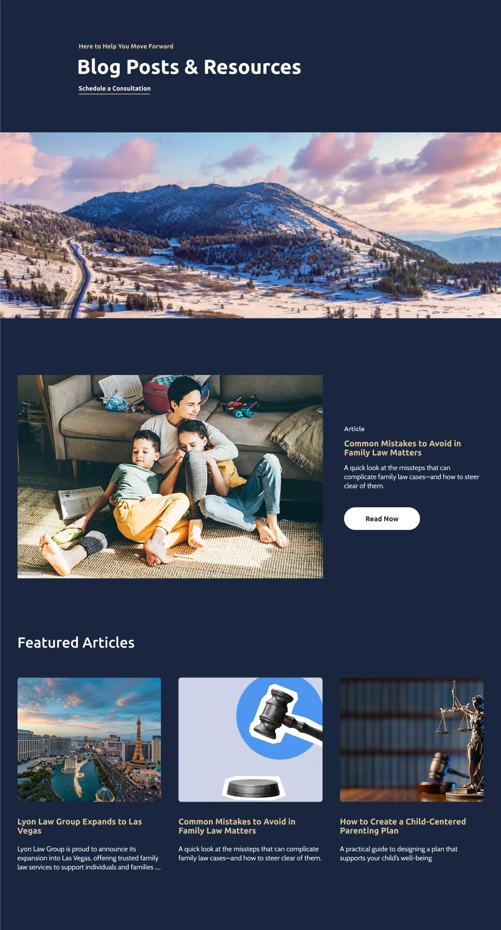 Blog page layout