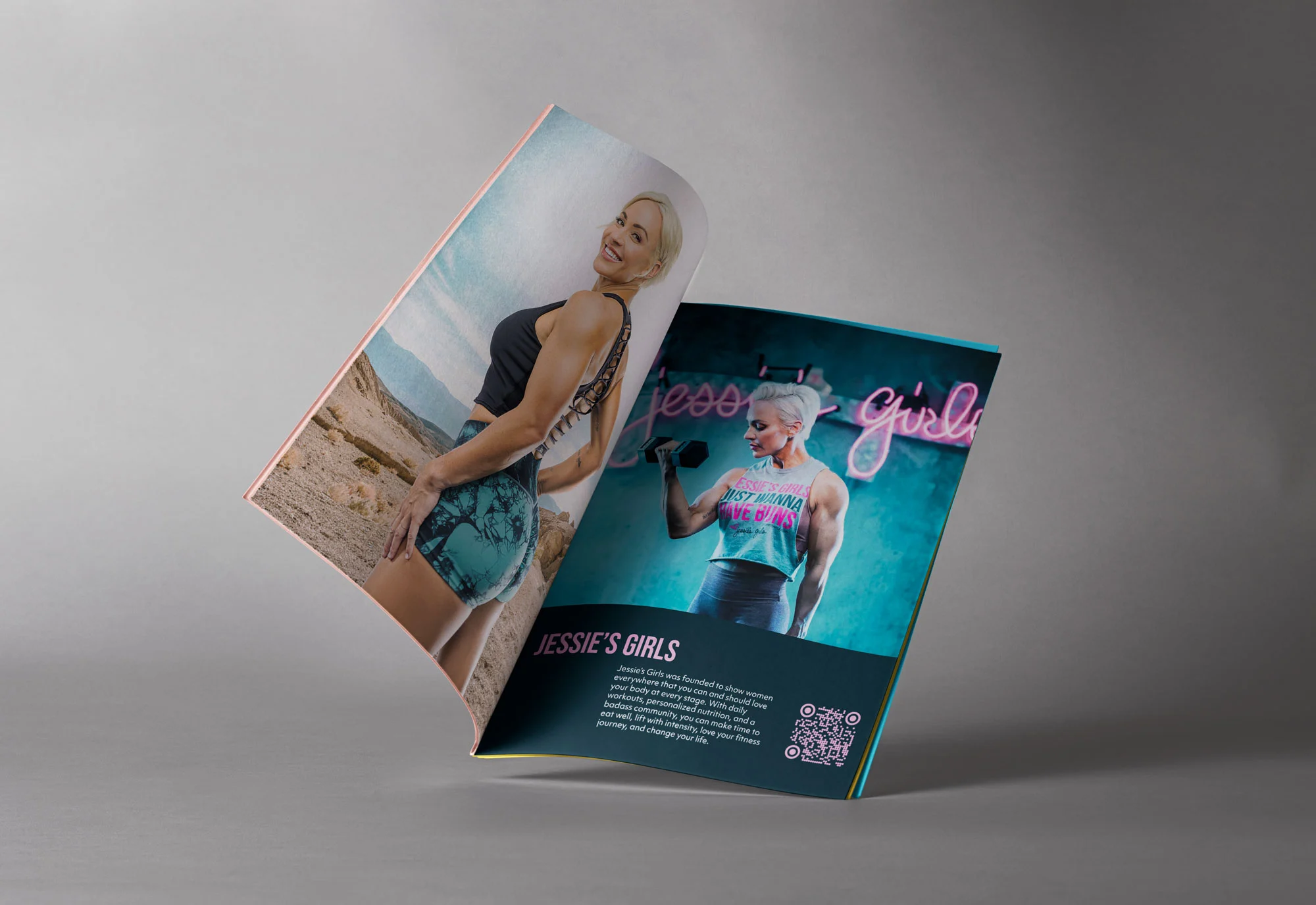 Mockup of a magazine ad for Jessie's Girls