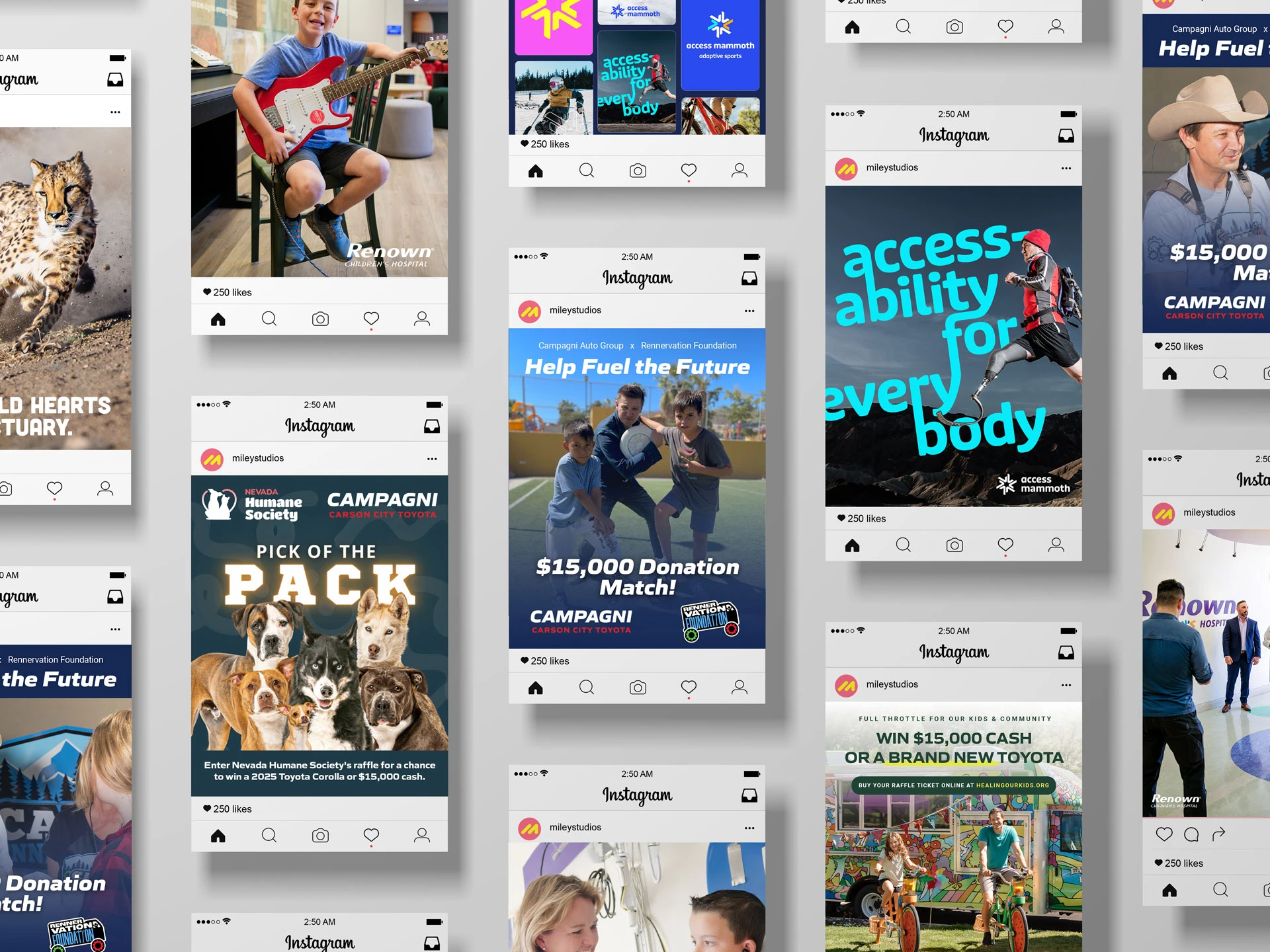 Grid of non profit social images