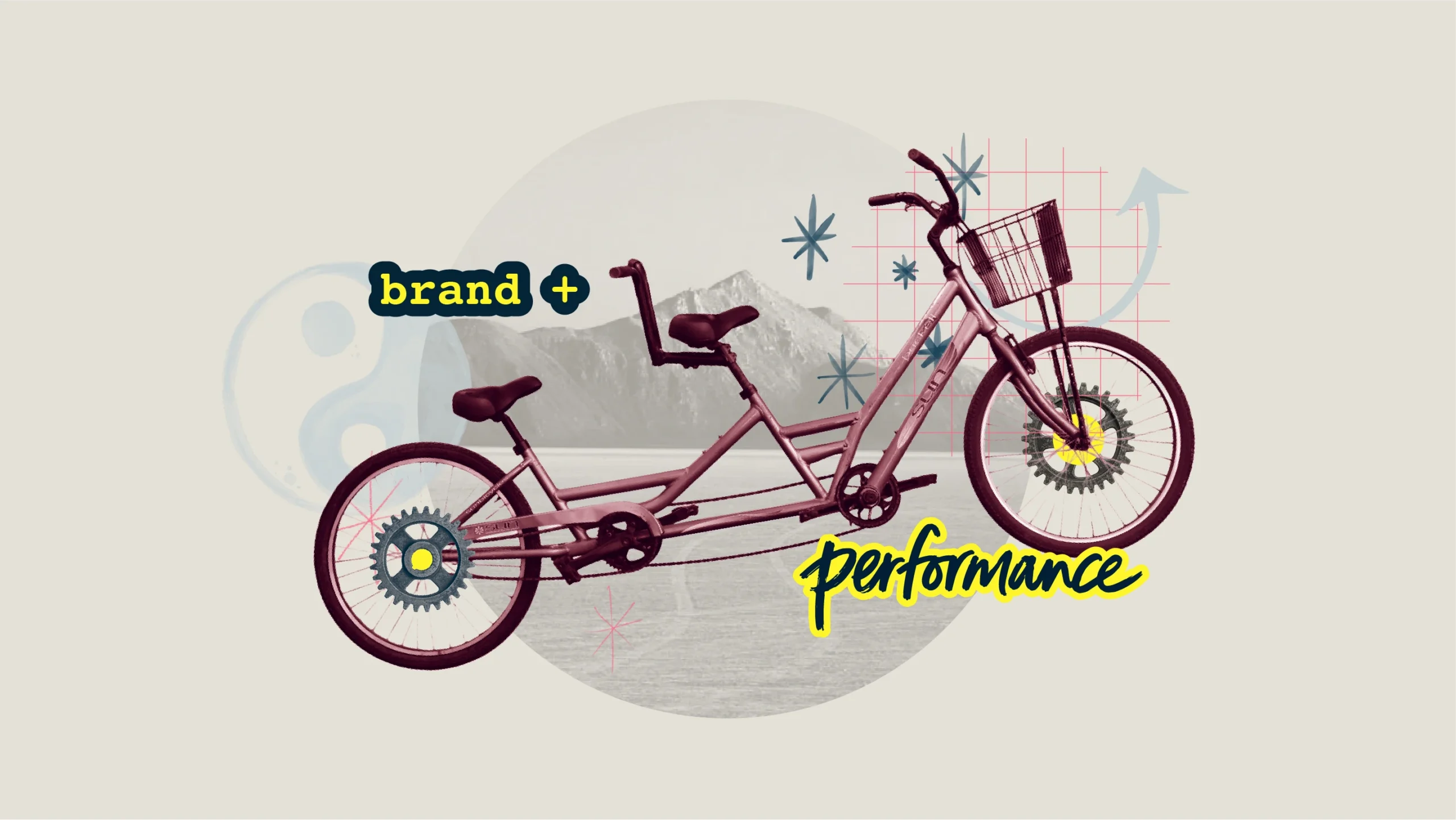 PerformanceBlog-Cover Tandem bicycle with a desert background to represent brand and strategy