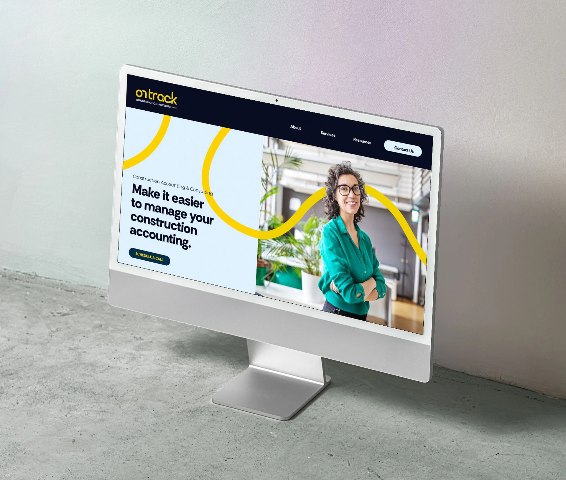 On Track Home Page mockup