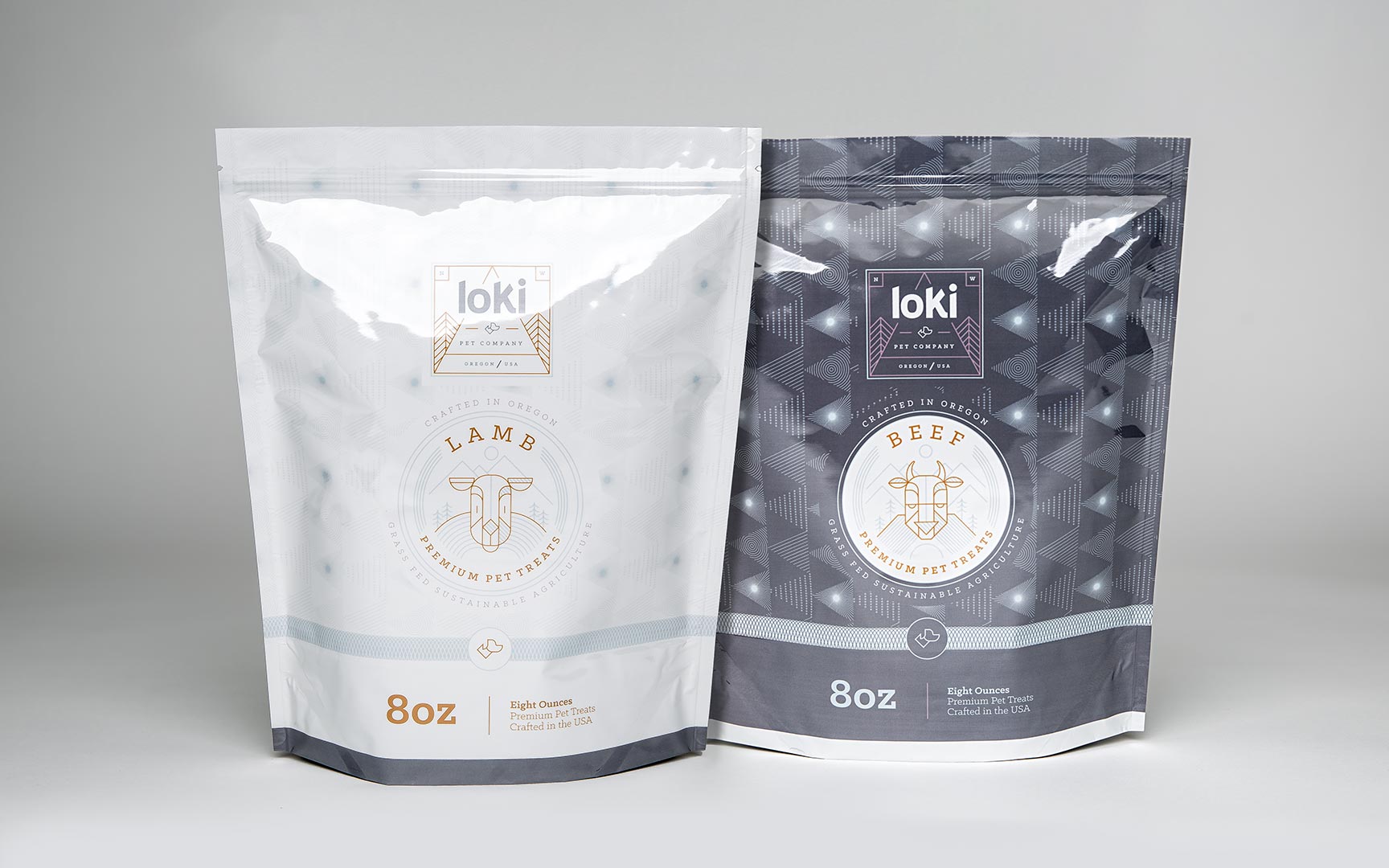 Loki Pet Branding photos of pet treat packaging